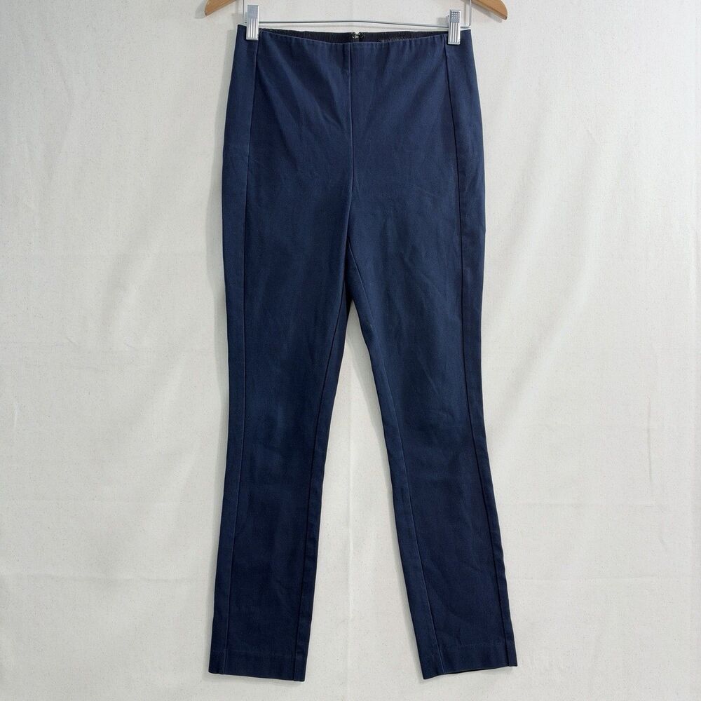 rag & bone Womens Size 4 Navy Blue Slim Leg Pants Back Zip Stretch Trousers